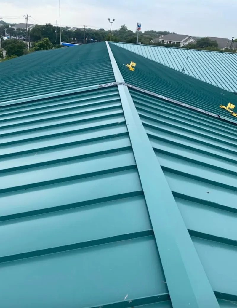 Green commercial metal roof ridge and valley for Metal Roof Repair in Granite City